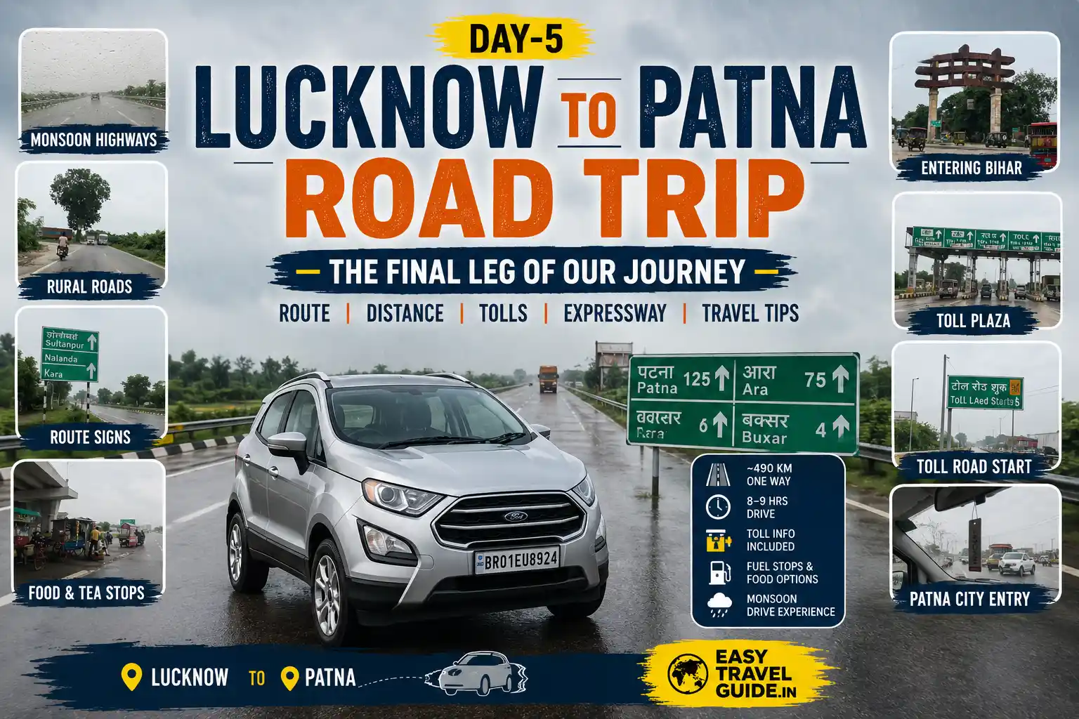 Lucknow to Patna Road Trip Guide: Proven Rain Driving Tips Hydroplaning Incident: Day-5
